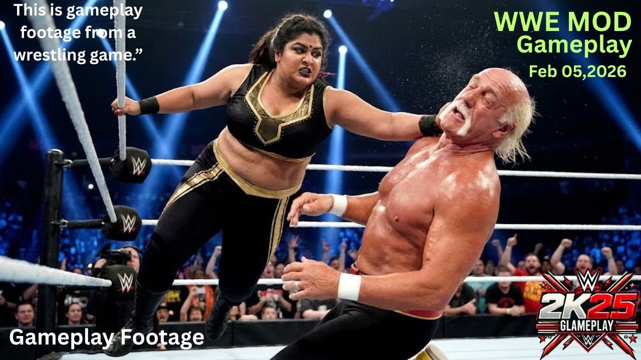 WWE 2K25 - Hulk Hogan vs Indian diva Prianka |  Intergender Match Gameplay | Feb 05 , 2026