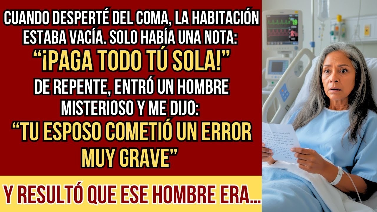 HISTORIAS REALES  Desperté del coma y estaba sola con una nota “Págalo tú” hasta que entró un homb