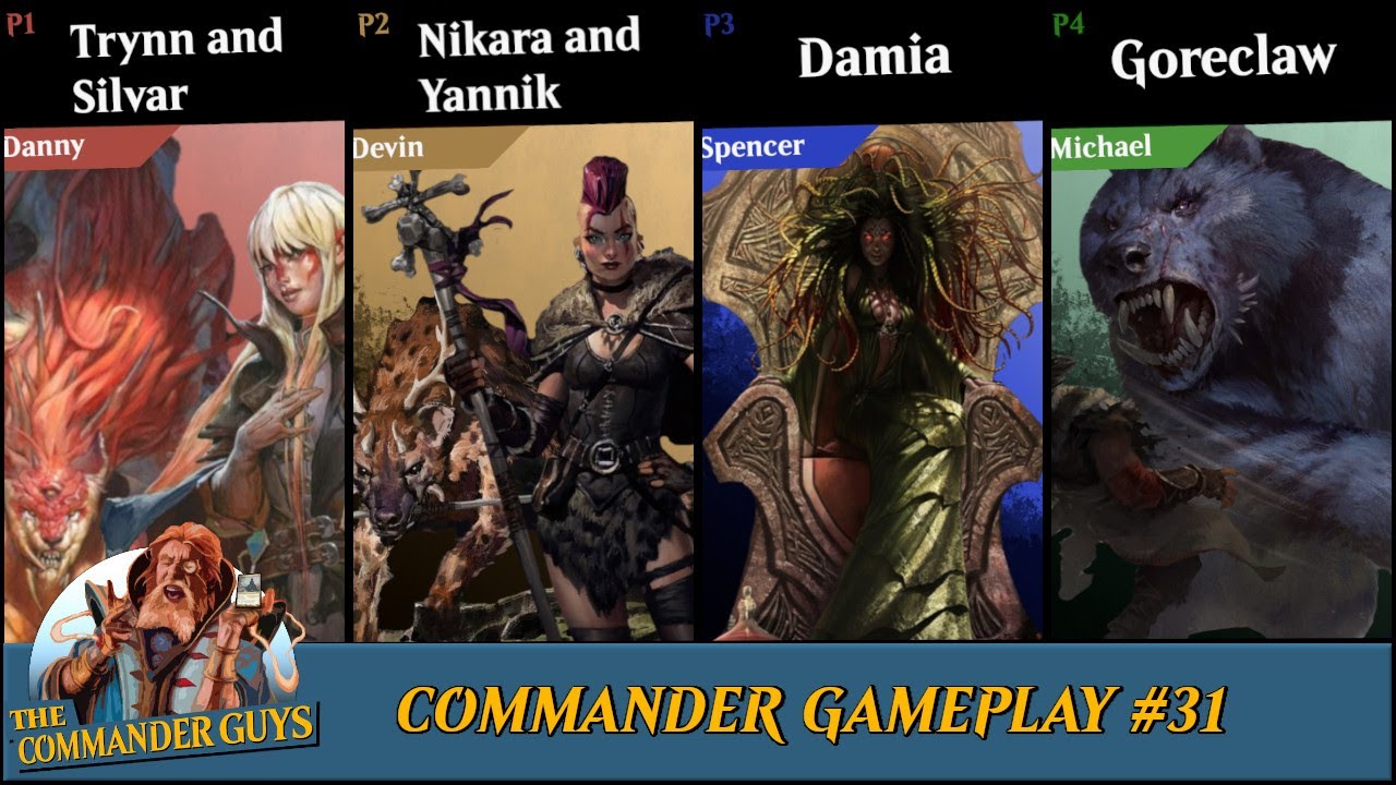 Commander Gameplay #31 - Trynn and Silvar v. Nikara and Yannik v. Damia v. Goreclaw [MTG GAMEPLAY]