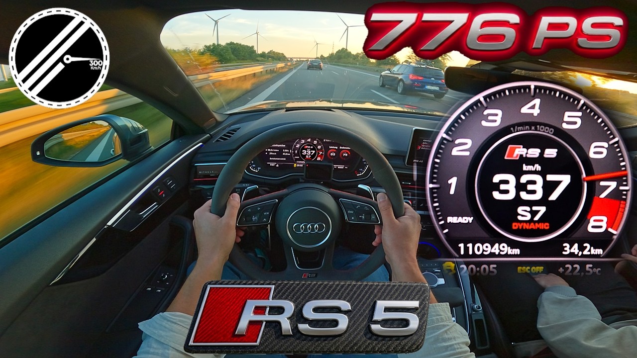 Audi RS5 | 776 PS | *337 km/h* Top Speed German Autobahn No Speed Limit POV
