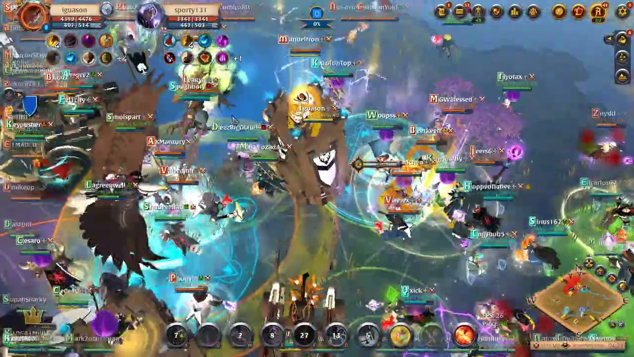 AlbionOnline ZVZ - [Cook] KoolAid vs [7HO] The Rugrats + ally  -- 04 utc -- Drownfield Quag