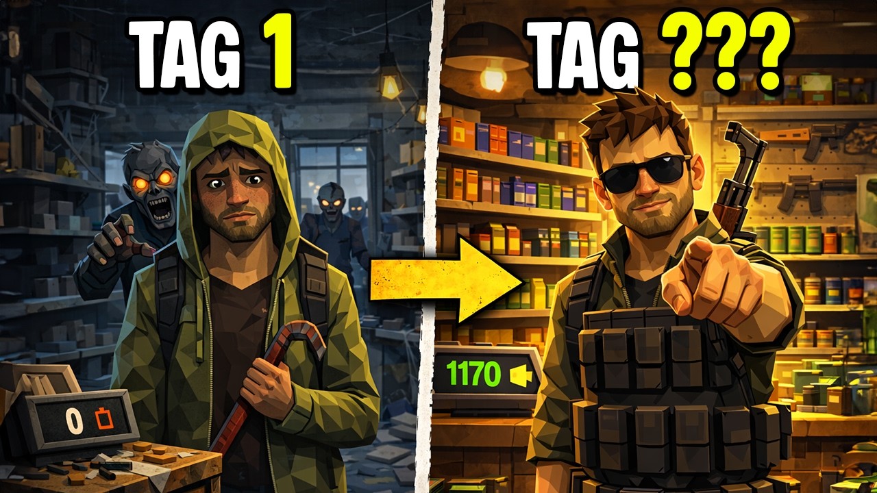 Ich habe versucht 100 Tage einen LADEN in der Zombie Apokalypse aufzubauen - the Walking Trade
