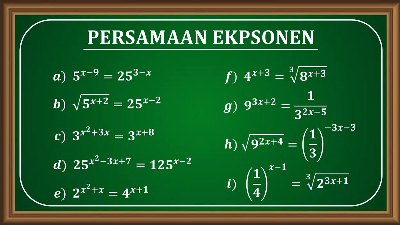 Cara mudah menjawab soal persamaan eksponen