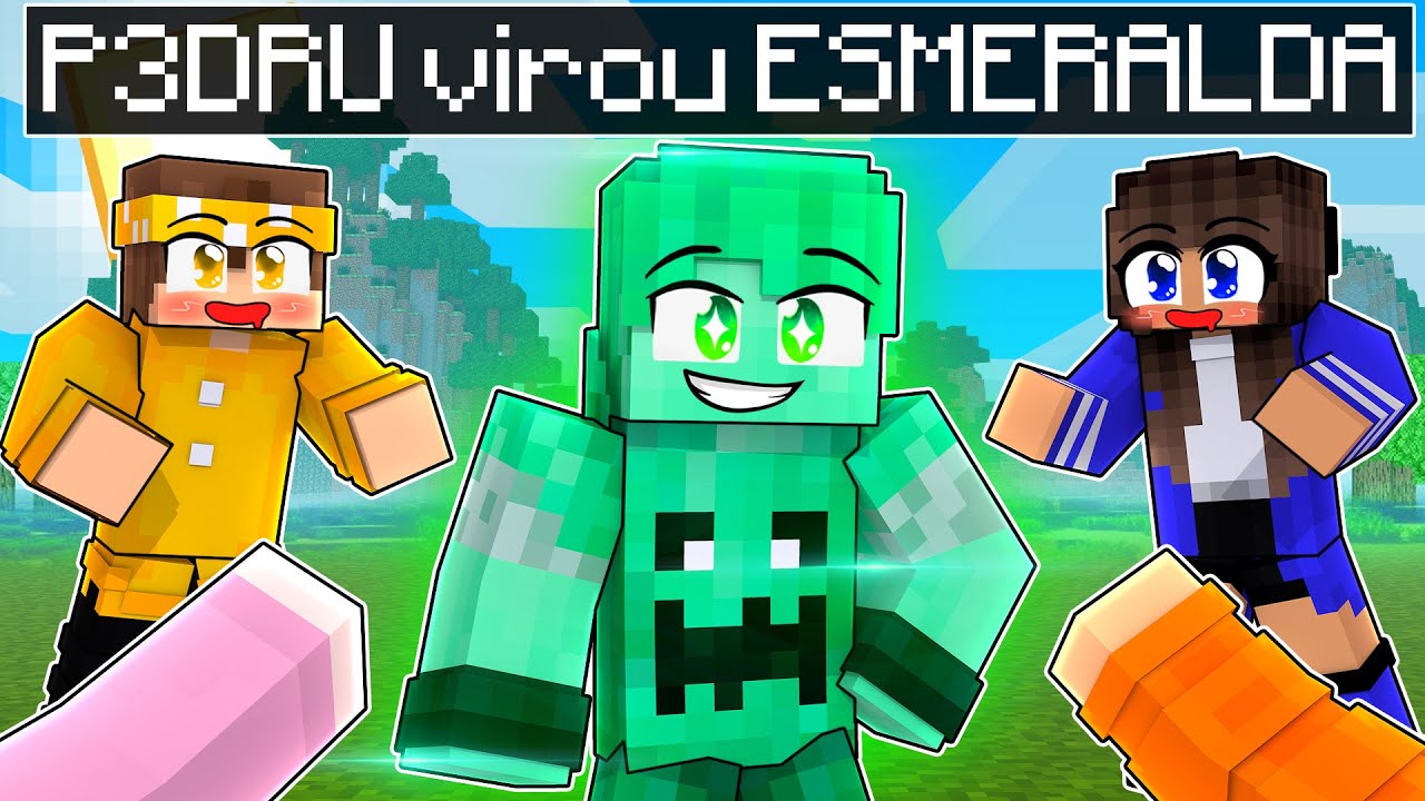 P3DRU virou ESMERALDA no Minecraft por 24 HORAS!