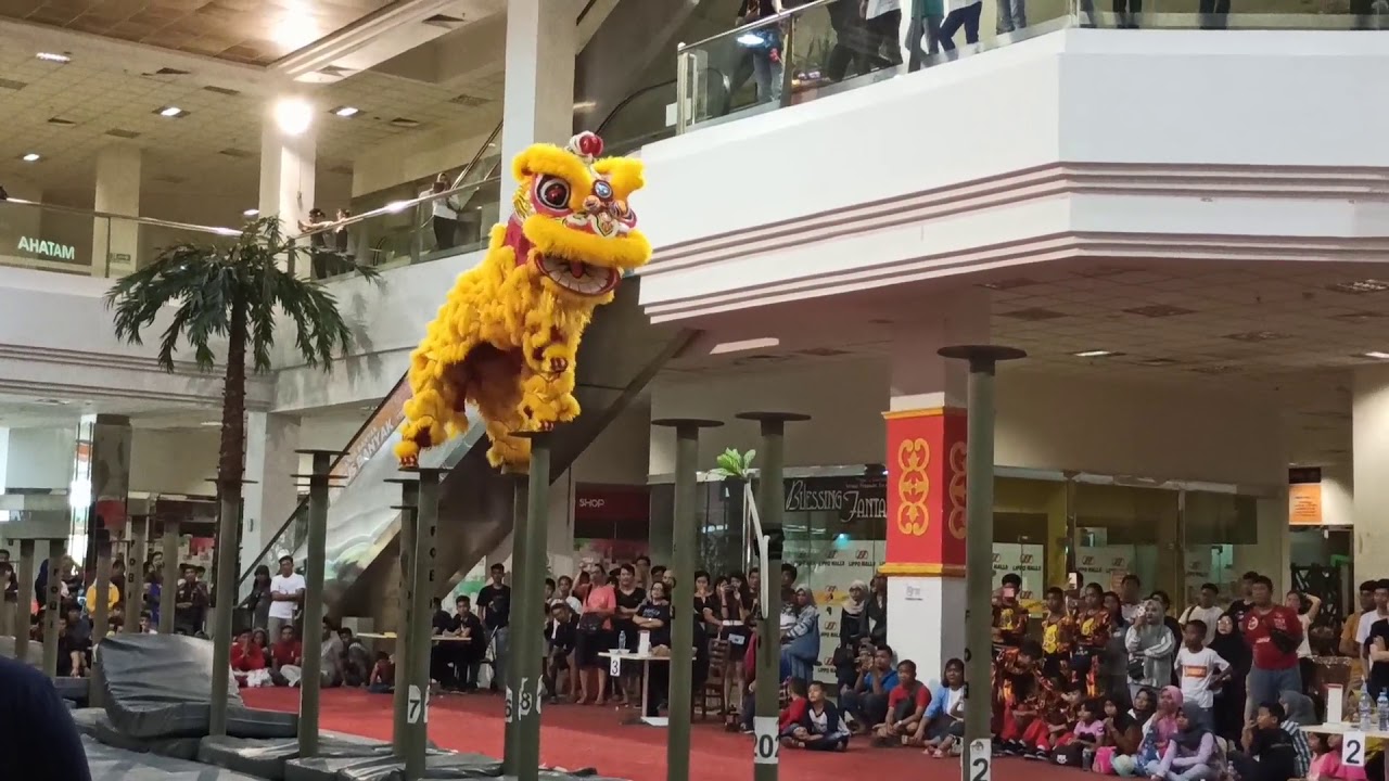 The lion dance falls