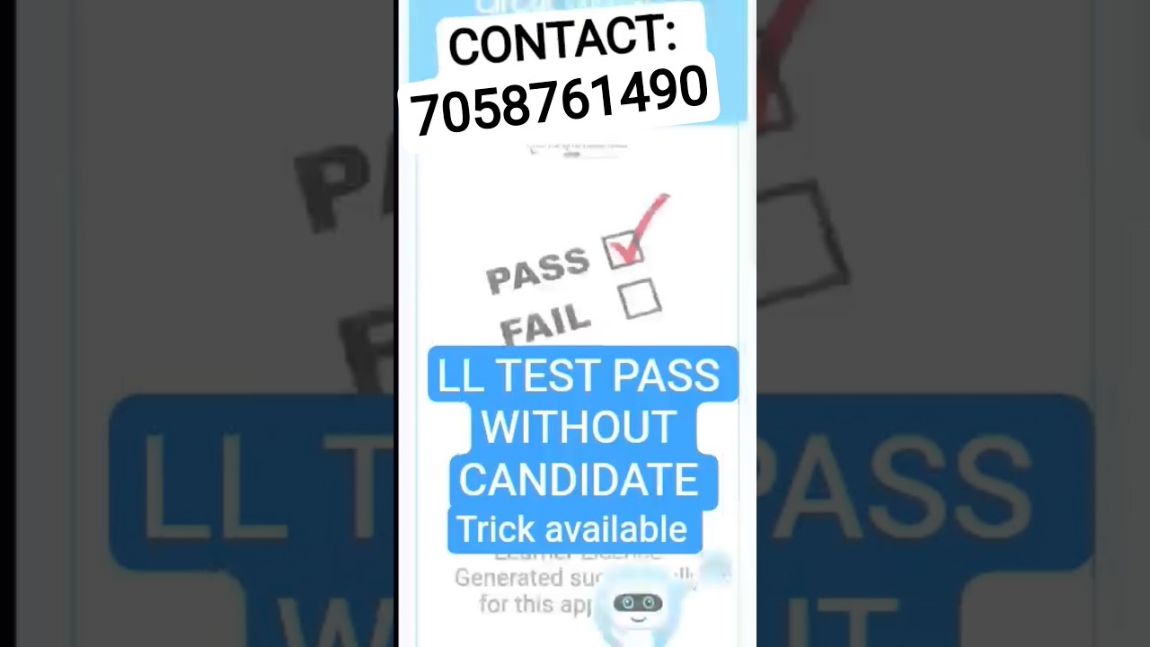 LL TEST PASS WITHOUT CANDIDATE IN 5 MINUTE whatsapp 7058761490