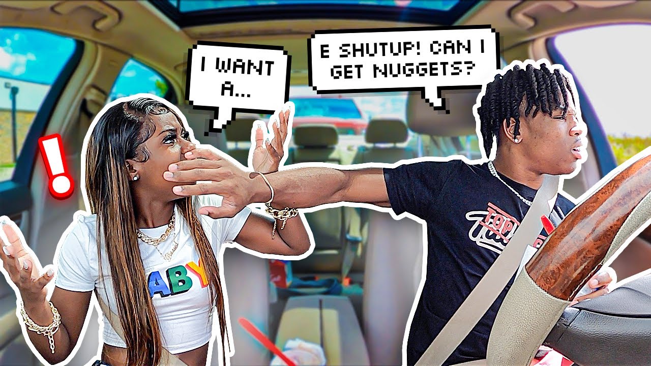 IGNORING MY GIRLFRIEND'S DRIVE THRU ORDER! *Hilarious Reaction*