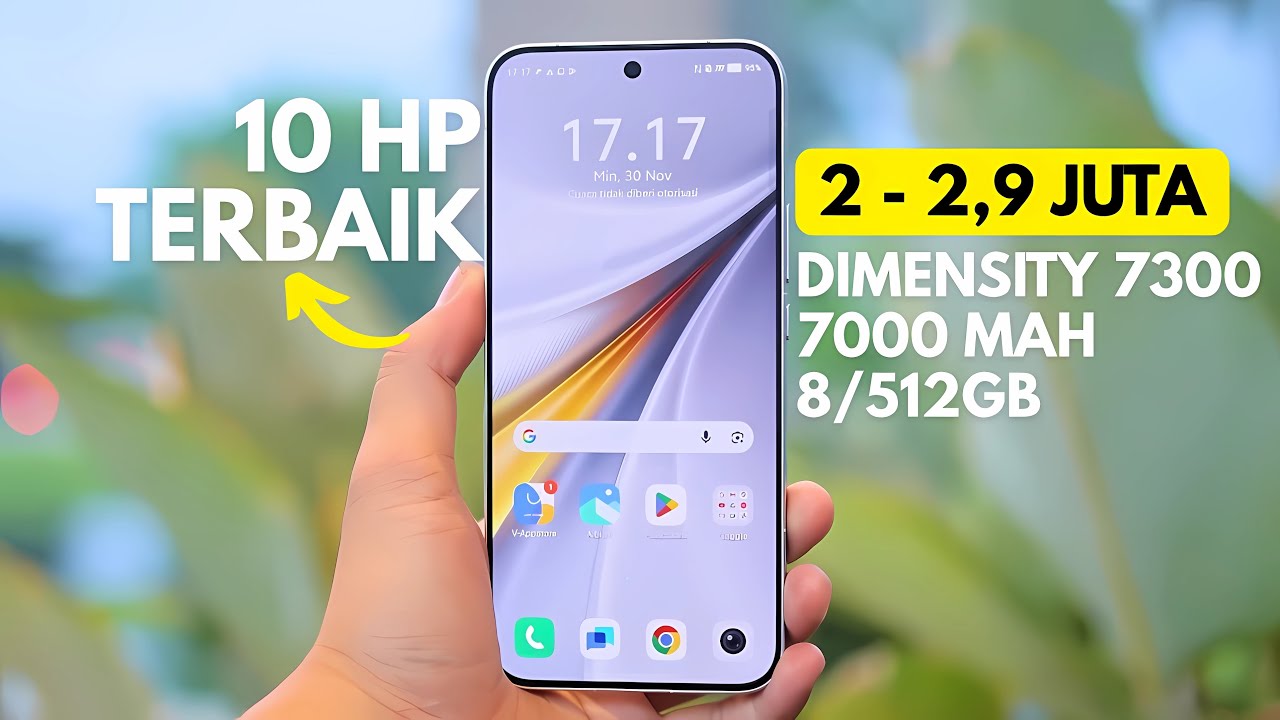 10 Hp 2 Jutaan Terbaik Dimensity 7300, ROM 512GB, Baterai 7000 mAh Tahun 2026