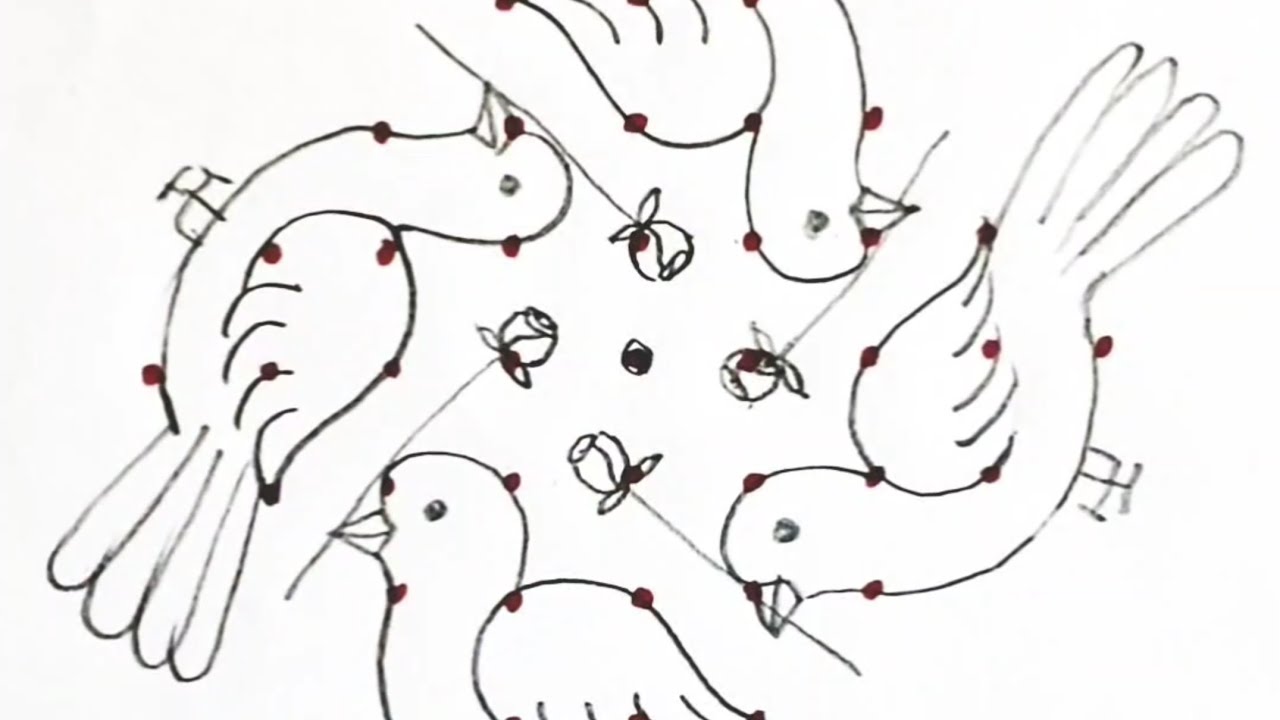 Can beginners draw this!!? 9 dots Kuruvi kolam.. Let art welcome your guests.. #doorstepart 