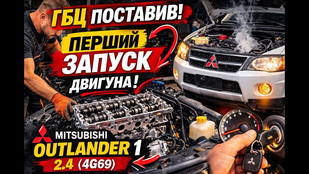 Поставив ГБЦ і ризикнув запустити двигун! Mitsubishi Outlander 2. 4 4G69.