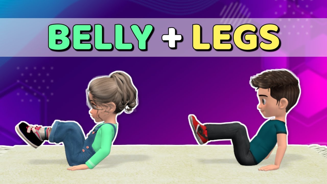 FLAT LOWER BELLY + STRONG LEGS WORKOUT FOR KIDS