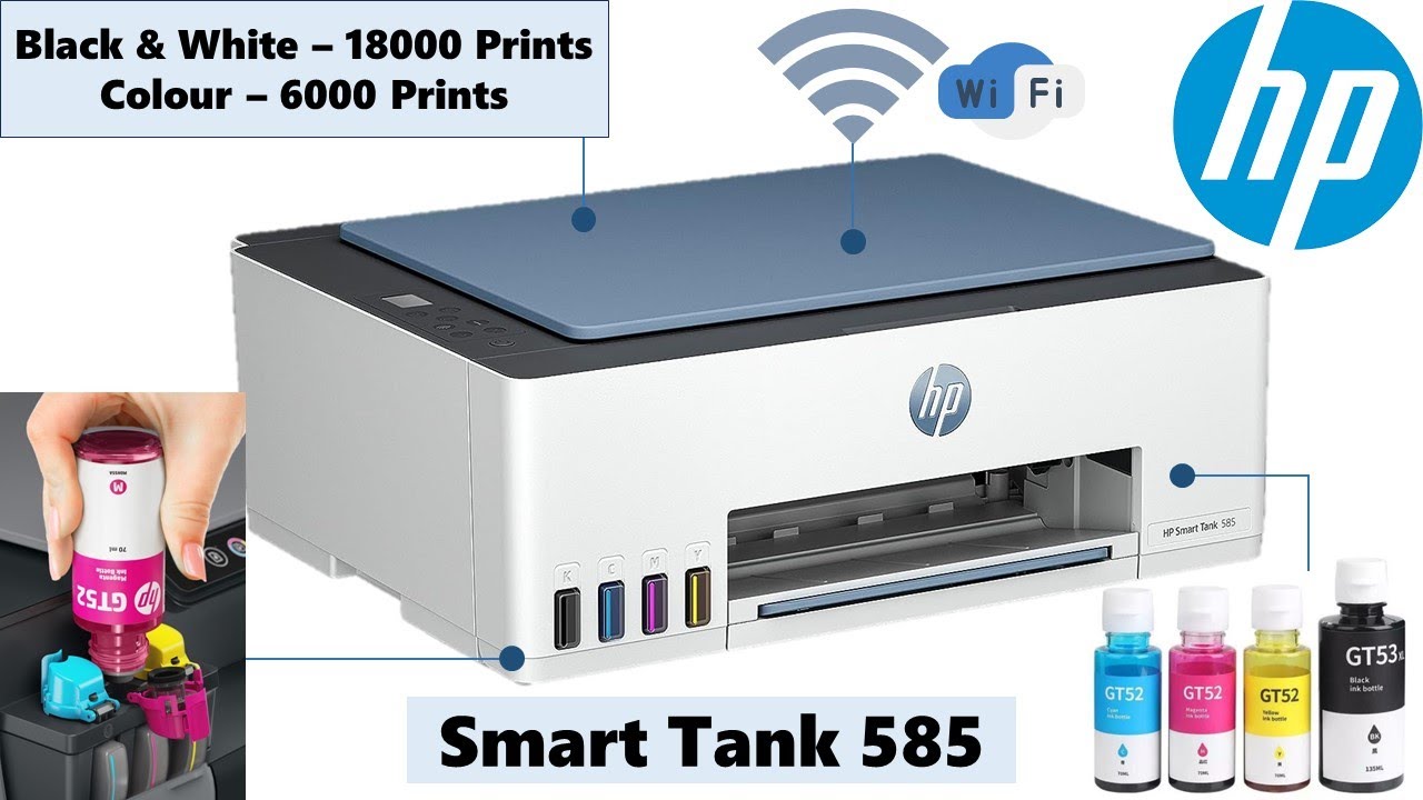 All New 2023 HP Smart Tank 585 Wi-Fi printer, Scanner, Copier - Unboxing, Installation, Review. #hp