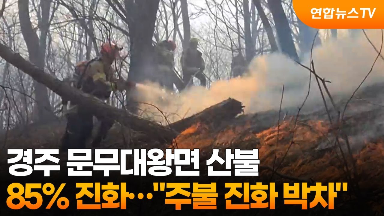 경주 문무대왕면 산불 85% 진화…