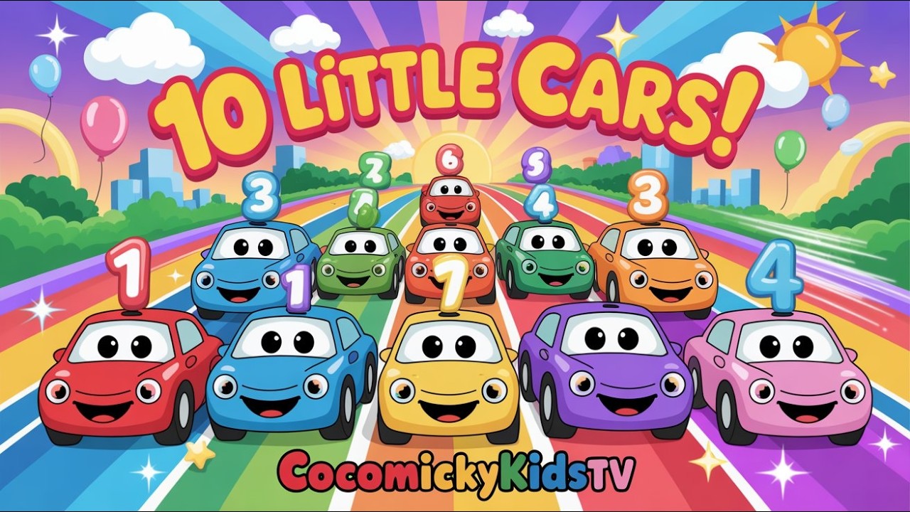 Ten Little Cars + More happy Nursery Rhymes & Kids Songs @CocoMickyKidsTV