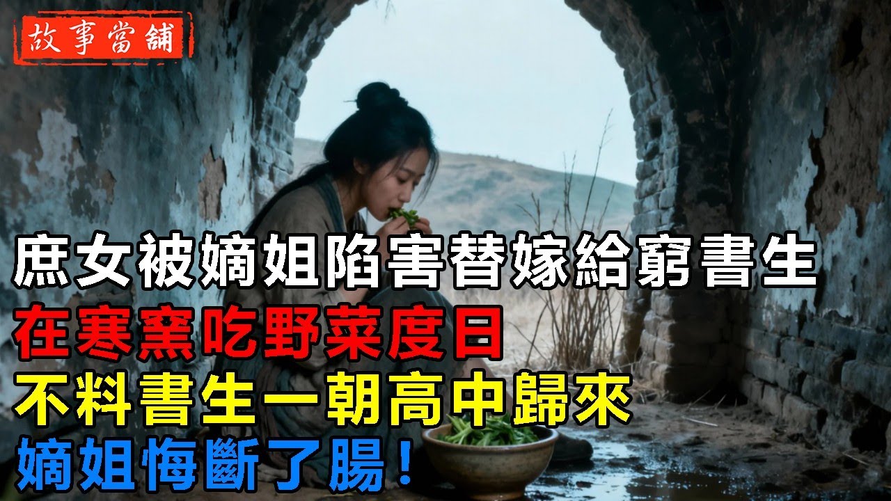 庶女被嫡姐陷害替嫁給窮書生，在寒窯吃野菜度日，不料書生一朝高中歸來，嫡姐悔斷了腸！| 民間故事 | 故事當舖