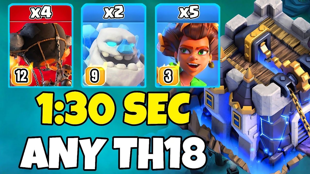 Th18 Root Rider + Ice Golem + Rocket Balloon Attack Strategy |Th18 Attack Strategies(Clash of Clans)