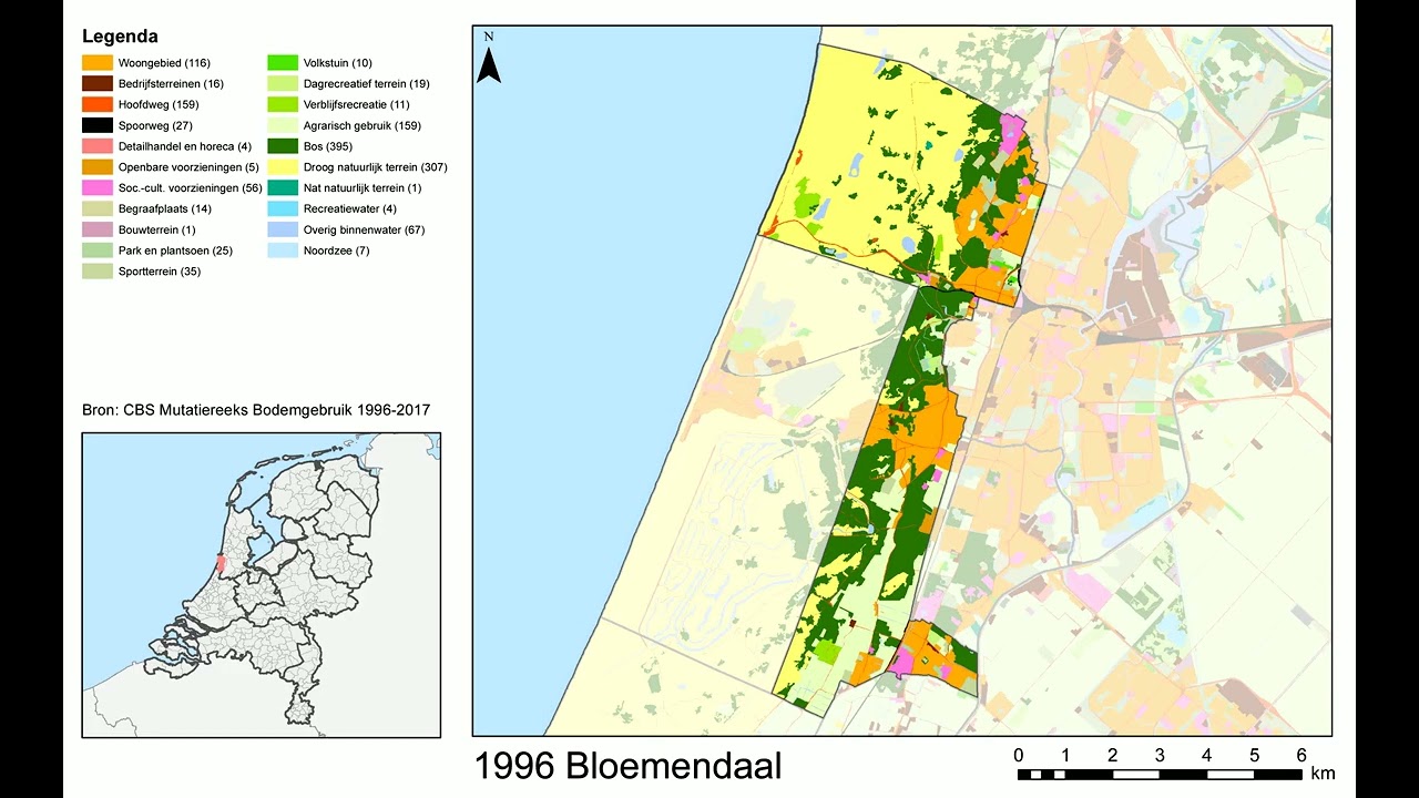 Bloemendaal landuse change 1996 2017. The wealthiest place in the Netherlands