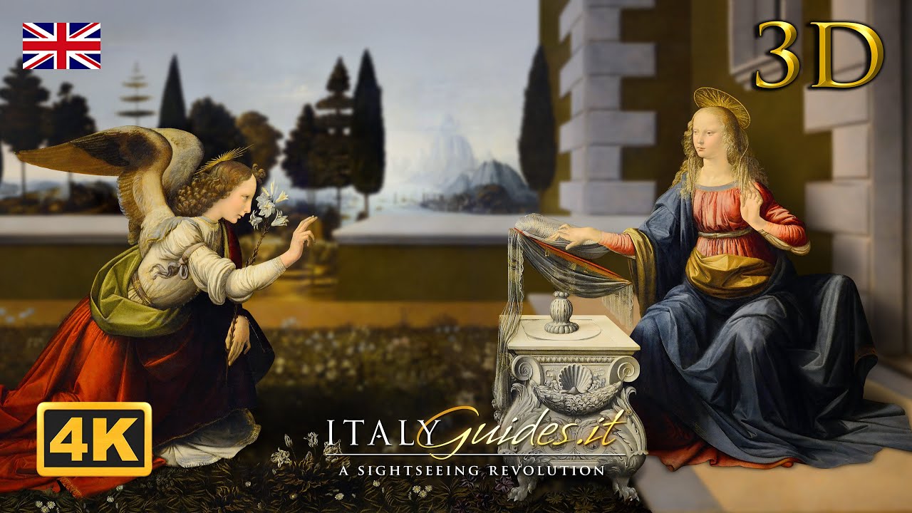 Annunciation [3D] - By Leonardo Da Vinci | Uffizi Gallery in Florence