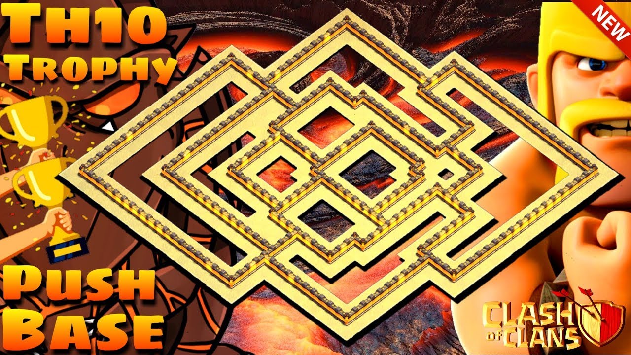 Coc | Th10 Trophy Pushing Base | Epic Trophy Saving Base | Th10 Trophy Base | 2019