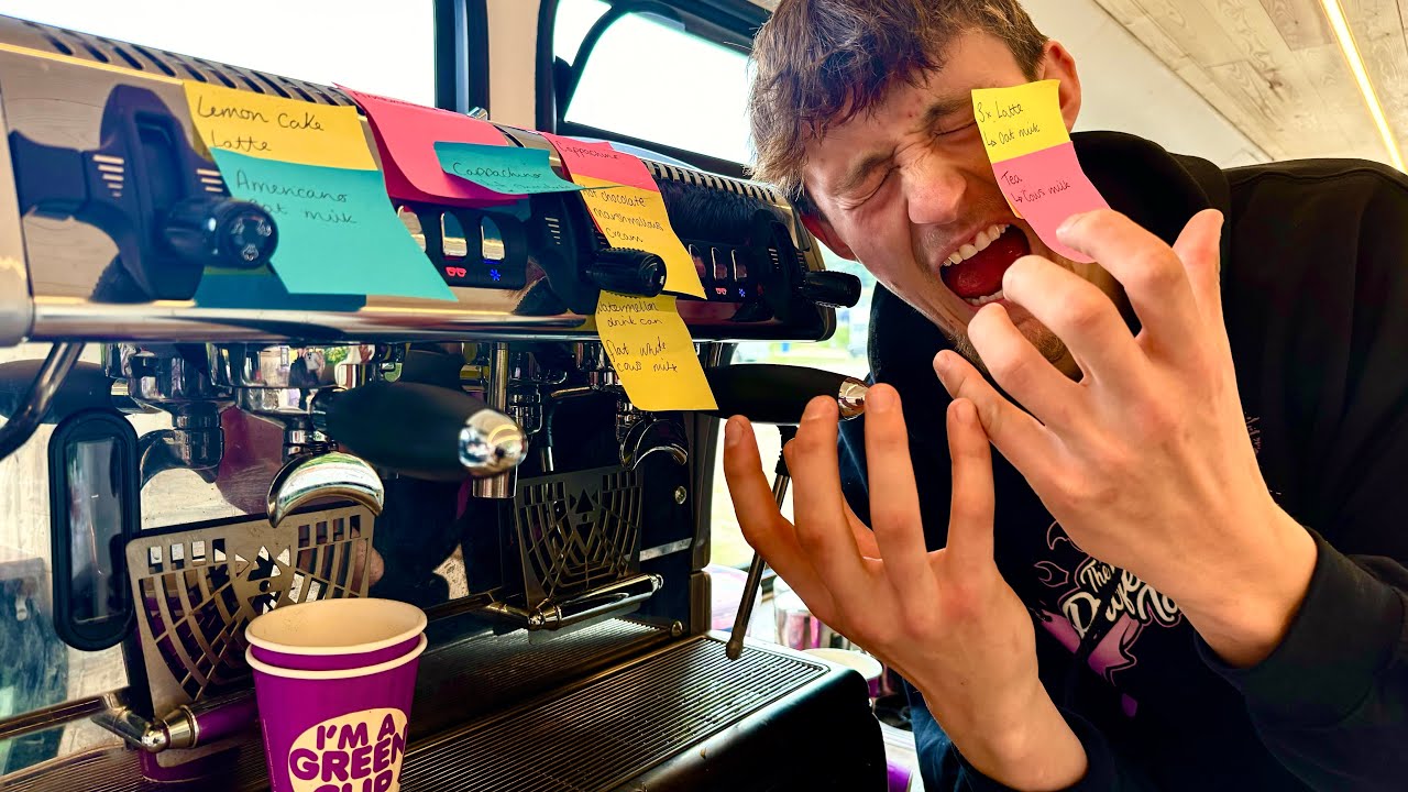 SERVING CUSTOMERS FOR THE FIRST TIME ON THE MOVING MUG COFFEE BUS!!!!