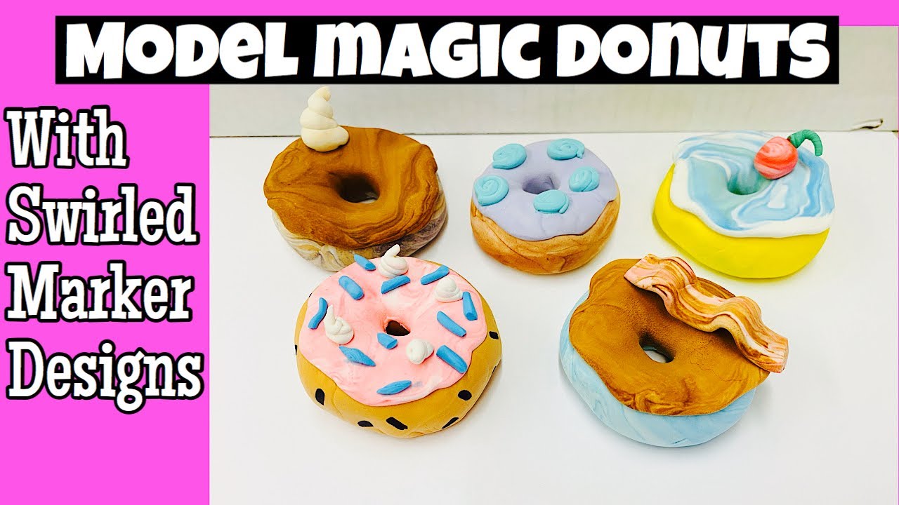 Swirled Model Magic Donuts with Markers