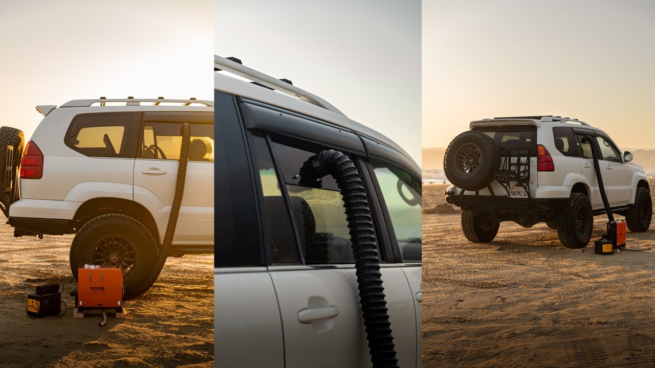 Vevor Portable Diesel Heater + Window Vent Solution for Car Camping