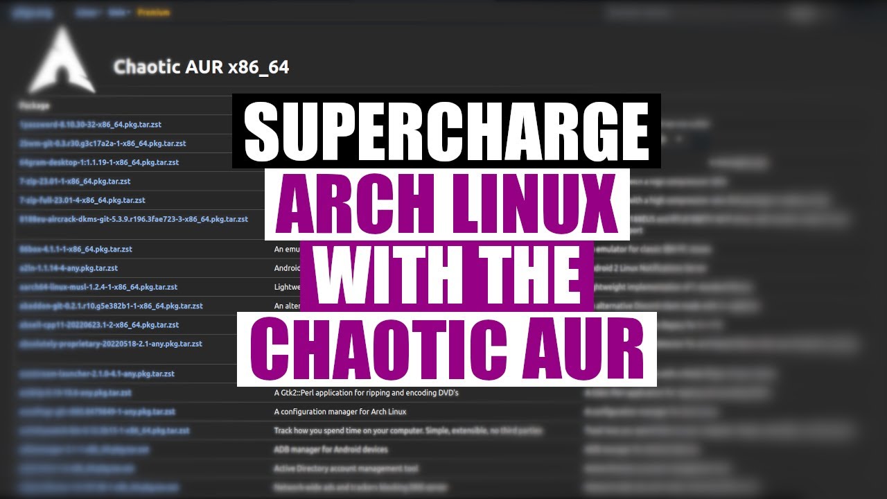 В Arch Linux AUR хорош. Но Chaotic AUR &mdash; просто ОТЛИЧНО!