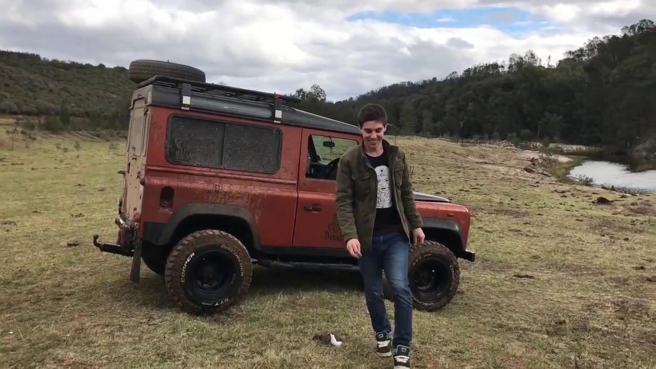 Drone footage of Land Rover Defender