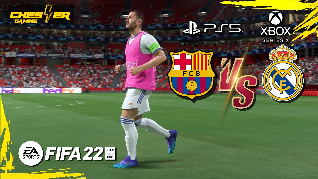 فيفا 22 | ريال مدريد وبرشلونة كلاسيكو الأرض مباراة نارية بتعليق فارس عوض