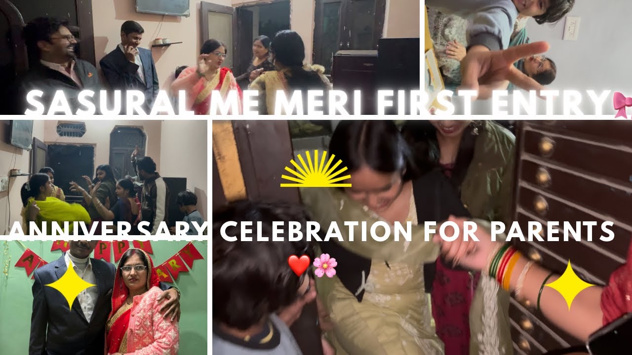 Sasural me meri first entry ❤️🥺 || Anniversary celebration 💕🌸 || #viral #trending #ytshorts #love 