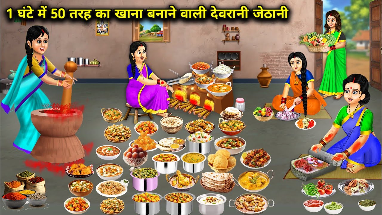 1 घंटे में 50 तरह का खाना बनाने वाली देवरानी जेठानी||Sisterinlaws who cook 50 types of food in 1hour
