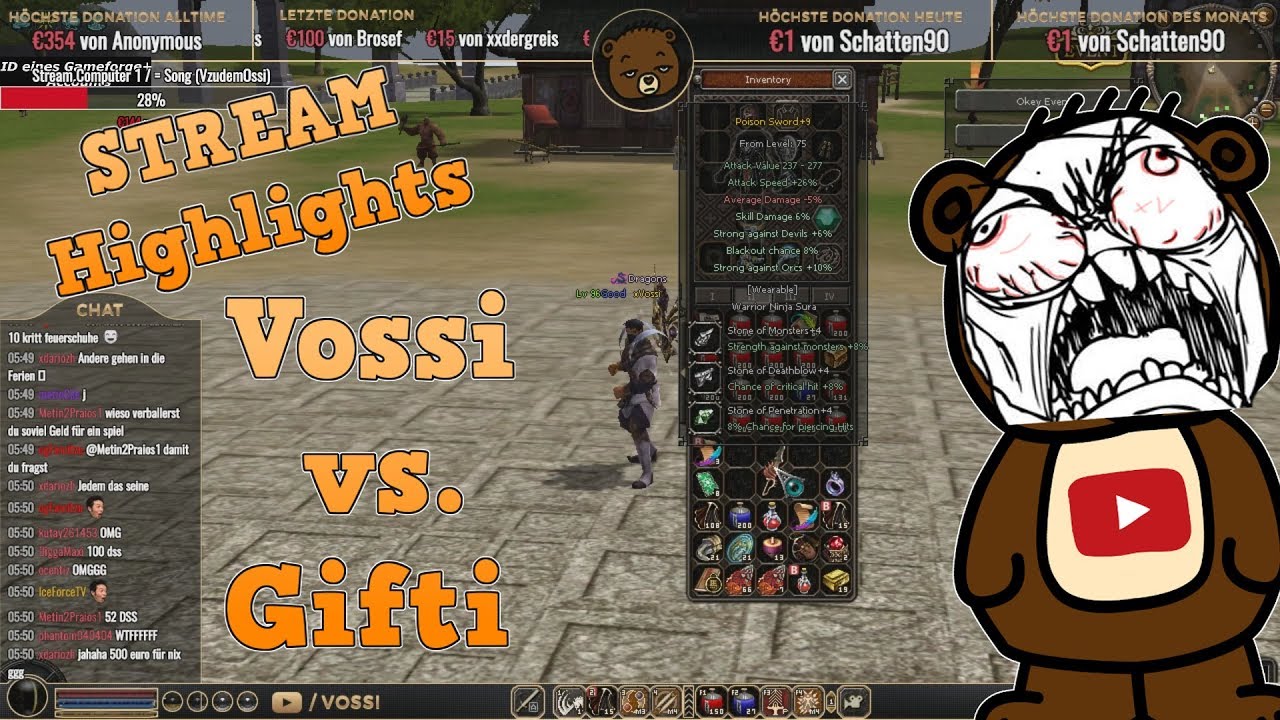 Metin2 Global | Vossi vs. Gifti Switchen | Metin2 Stream Highlights mit Vossi