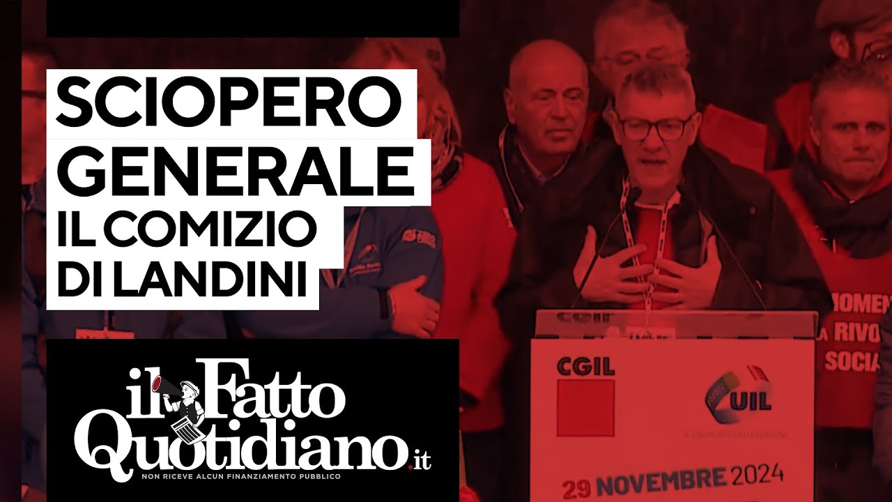 Sciopero generale, il comizio conclusivo di Maurizio Landini
