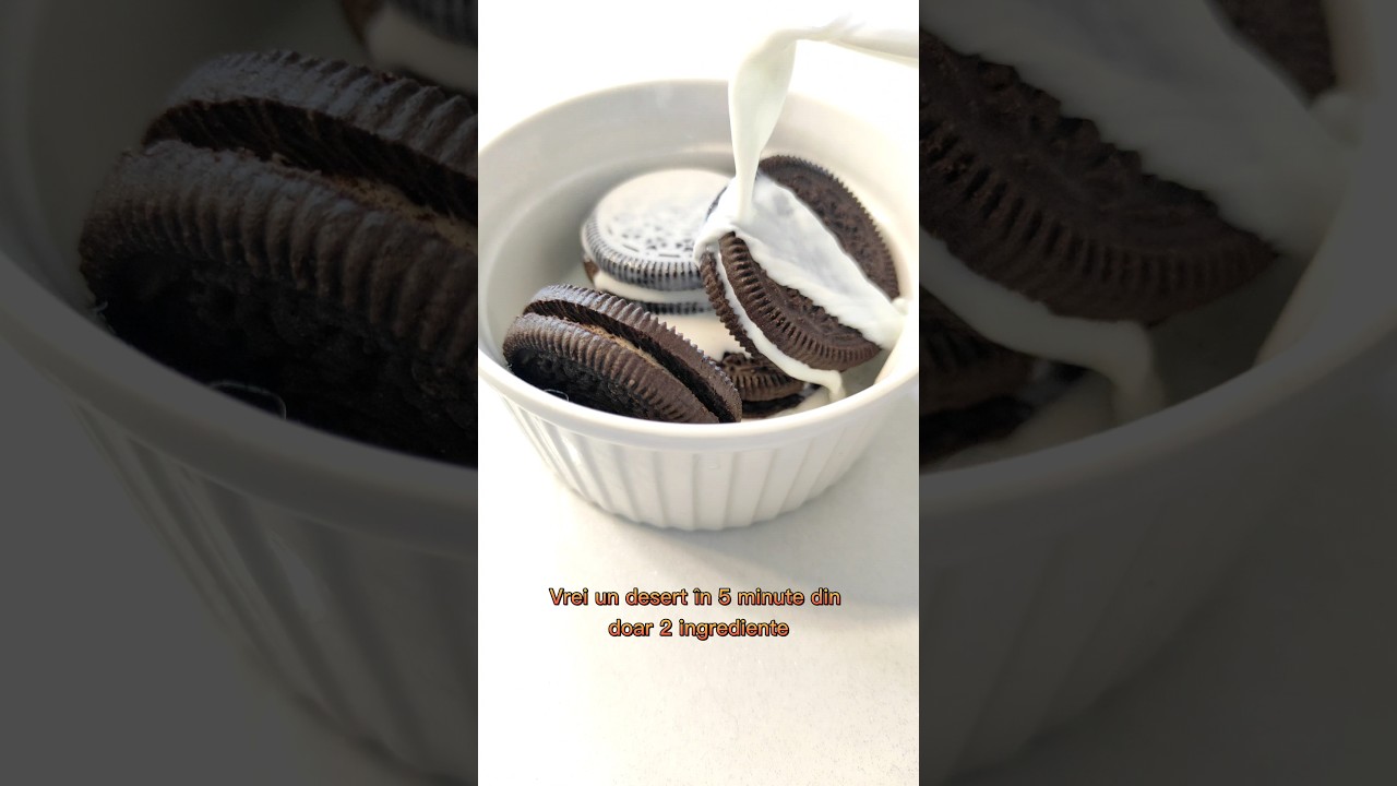 Desert in 5 minute, din doar 2 ingrediente, din biscuiti Oreo, la pahar, la cuptorul cu microunde