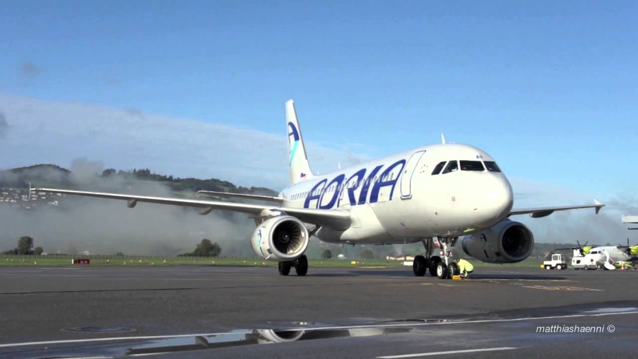 Adria Airways Airbus A319 Landing / Close-Up Taxi-In / Take Off @ Airport Bern-Belp