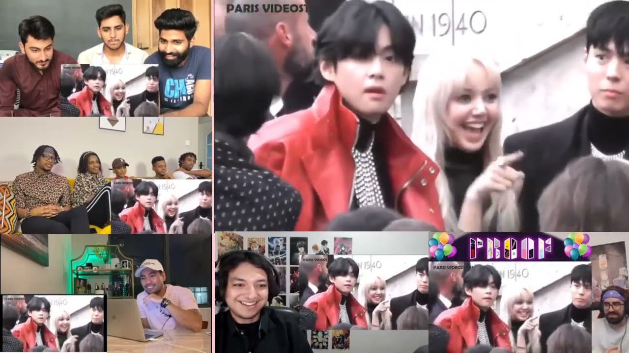 Kim Taehyung a Paris (The Celine Fashion show + The after Party + The airport) REACTION MASHUP