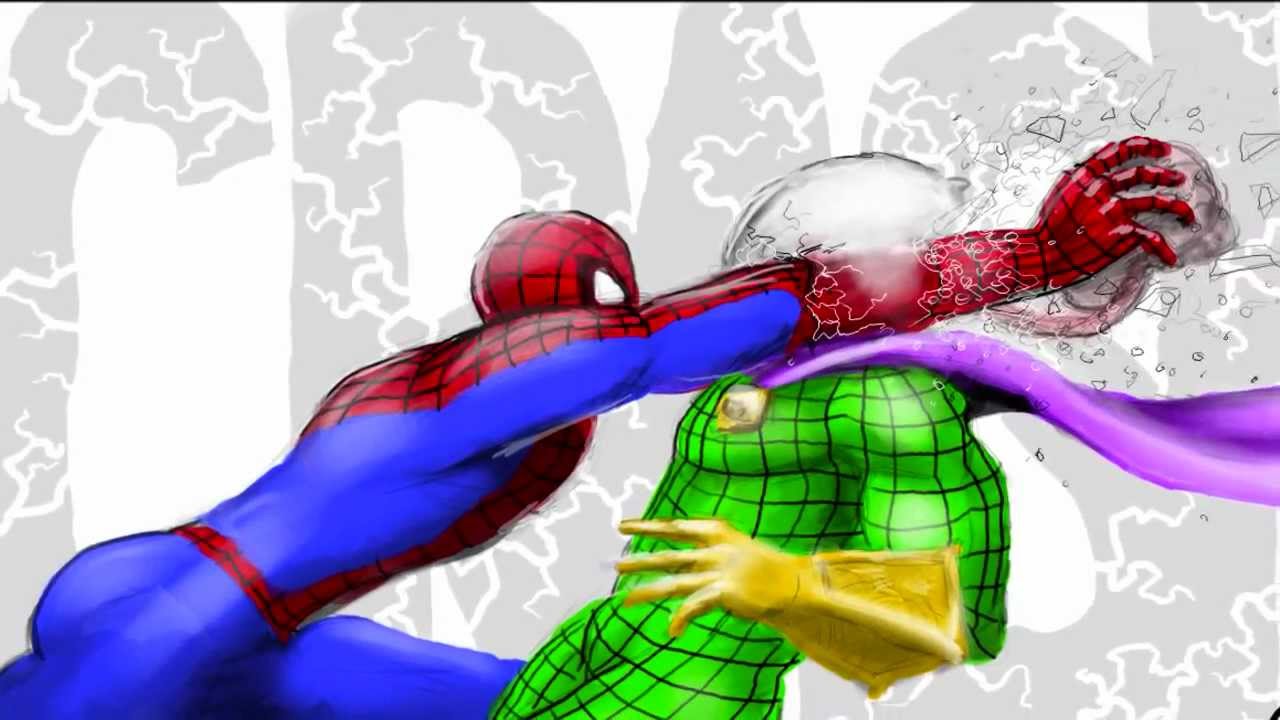 Zombie Spiderman vs Mysterio Speed Painting