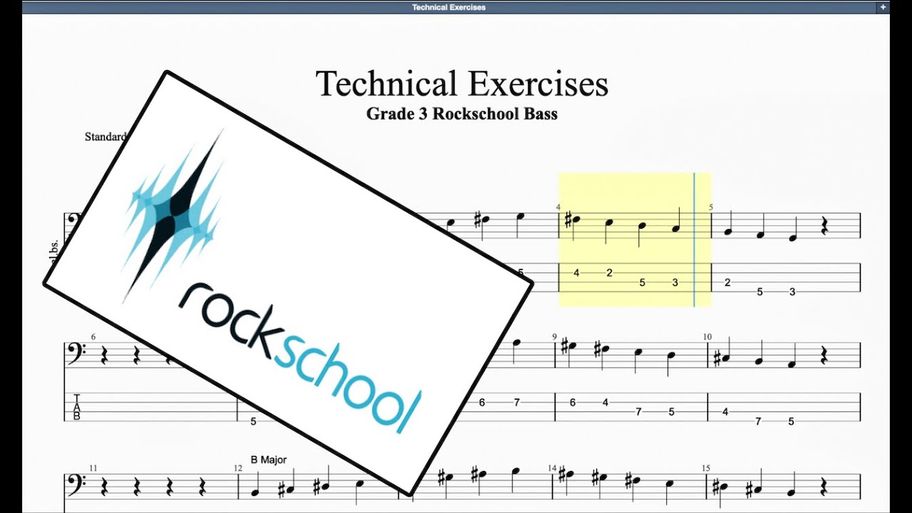 Technical Exercises (No Bass) Rockschool Grade 3 Bass