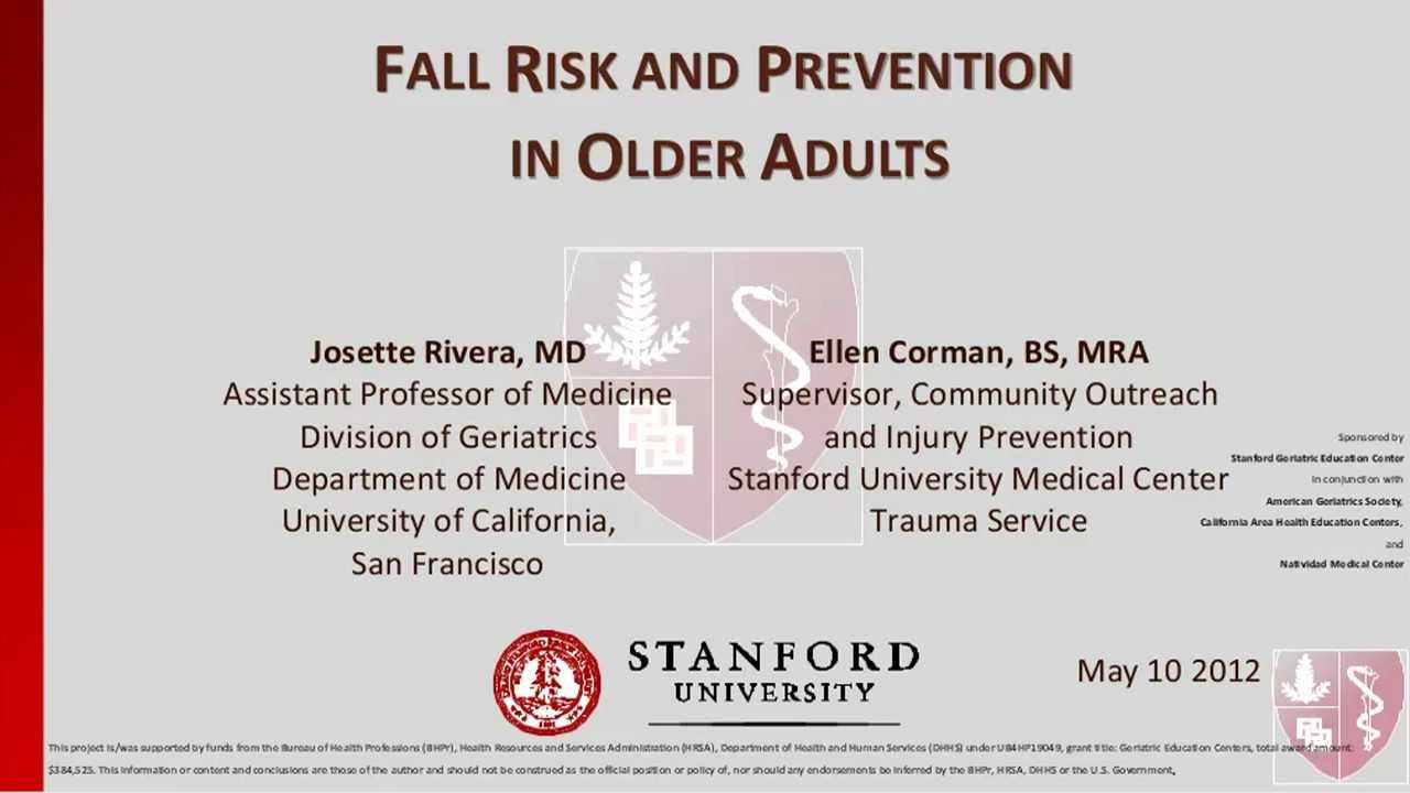 Fall Risk and Prevention in Older Adults