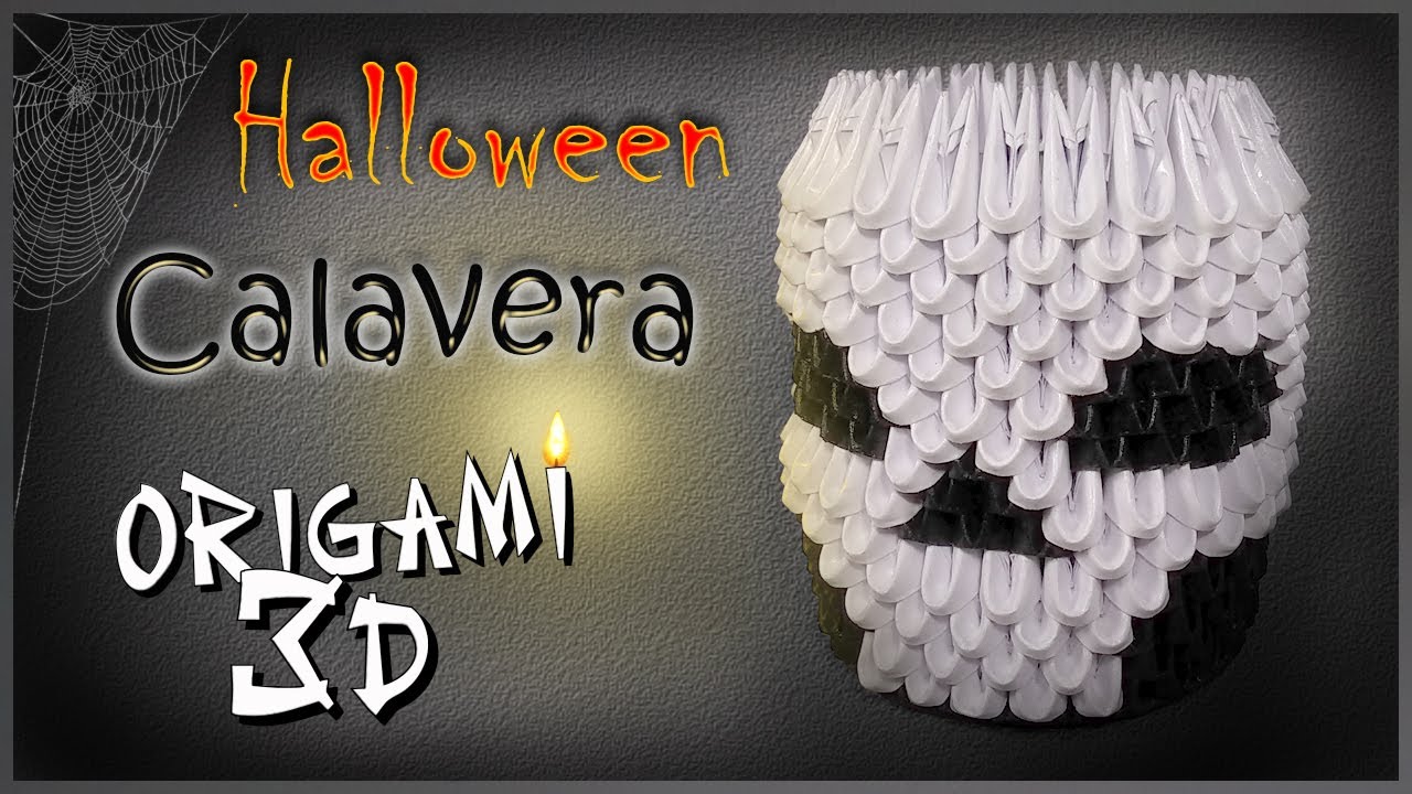 Lapicero Calavera en Origami 3D 💀 Halloween 👻