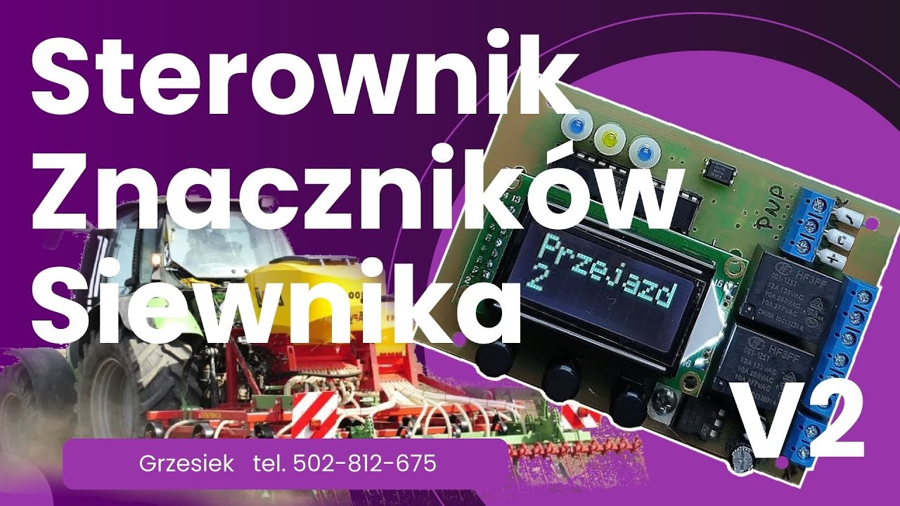 Sterownik Licznik przejazdów siewnika znaczniki wersja V2 aktywacja na cały przejazd. Zawory Cewki