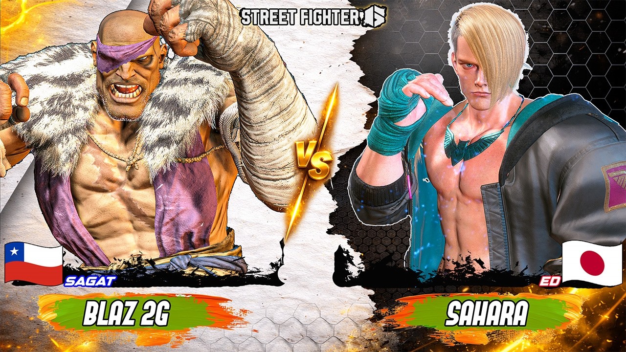 SF6 🔥 Blaz 2G (Sagat #1 Ranked)  vs  Sahara (ED #2 Ranked) 🎮 High-Level Gameplay