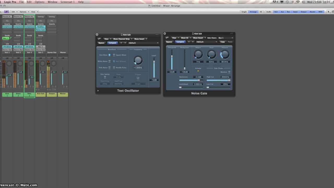 Triggering a Sine Wave with a Kick Drum - Logic 9 | Nathan Bawden