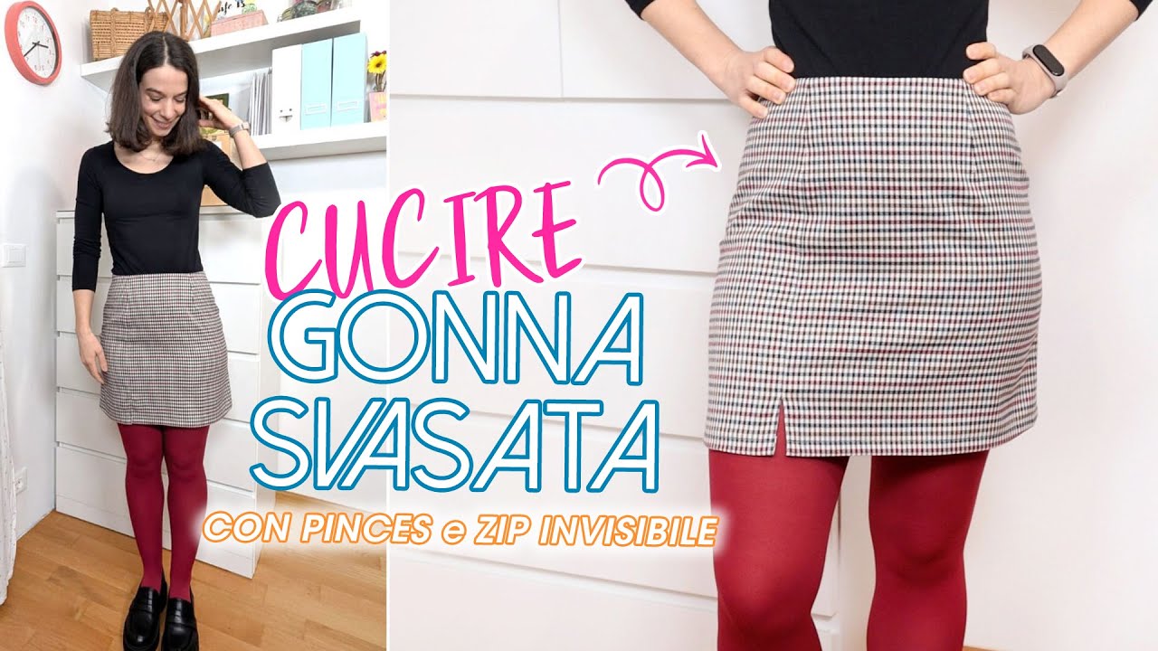 Cucire una gonna svasata, pinces e zip invisibile | Cartamodello I AM Rachel | Un punto alla volta