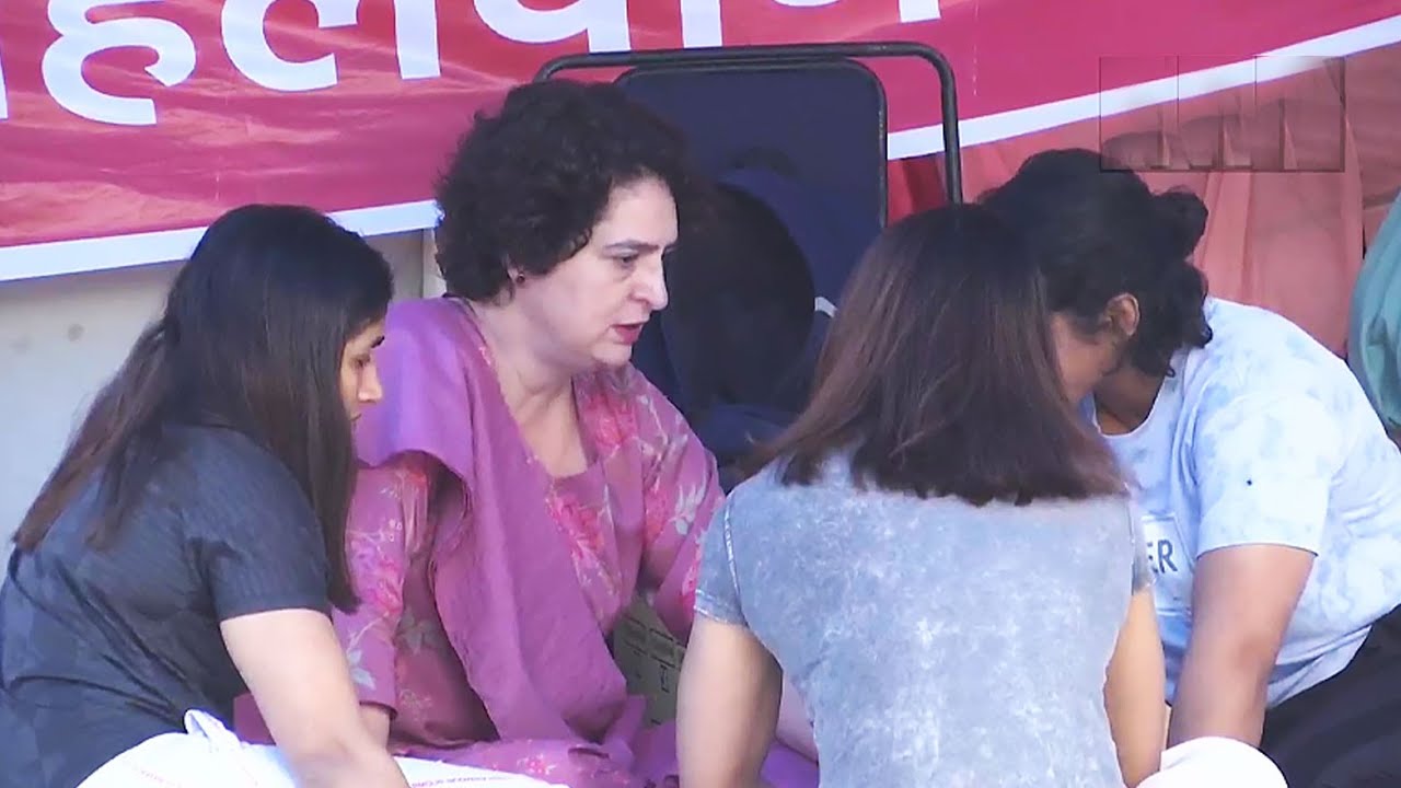 Watch: Priyanka Gandhi meets wrestlers protesting against WFI chief at Delhi's Jantar Mantar