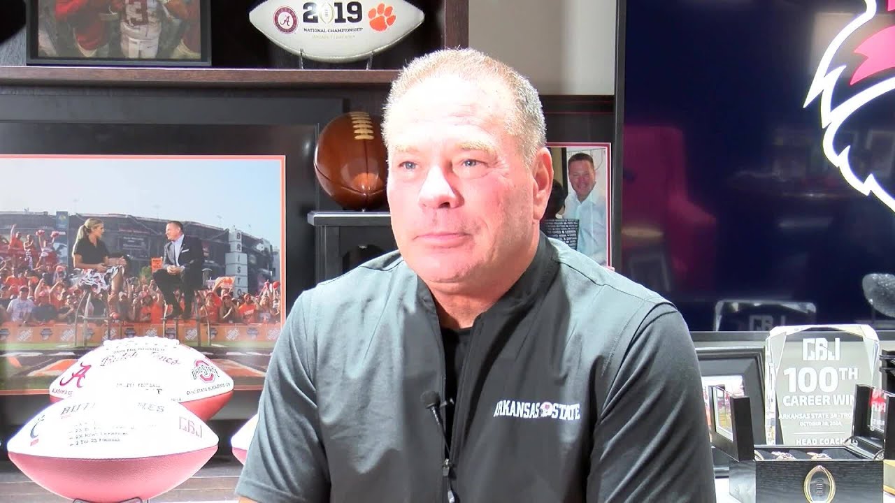 Arkansas State University head coach Butch Jones talks Hogs matchup with FOX 16 Sports Director Cour