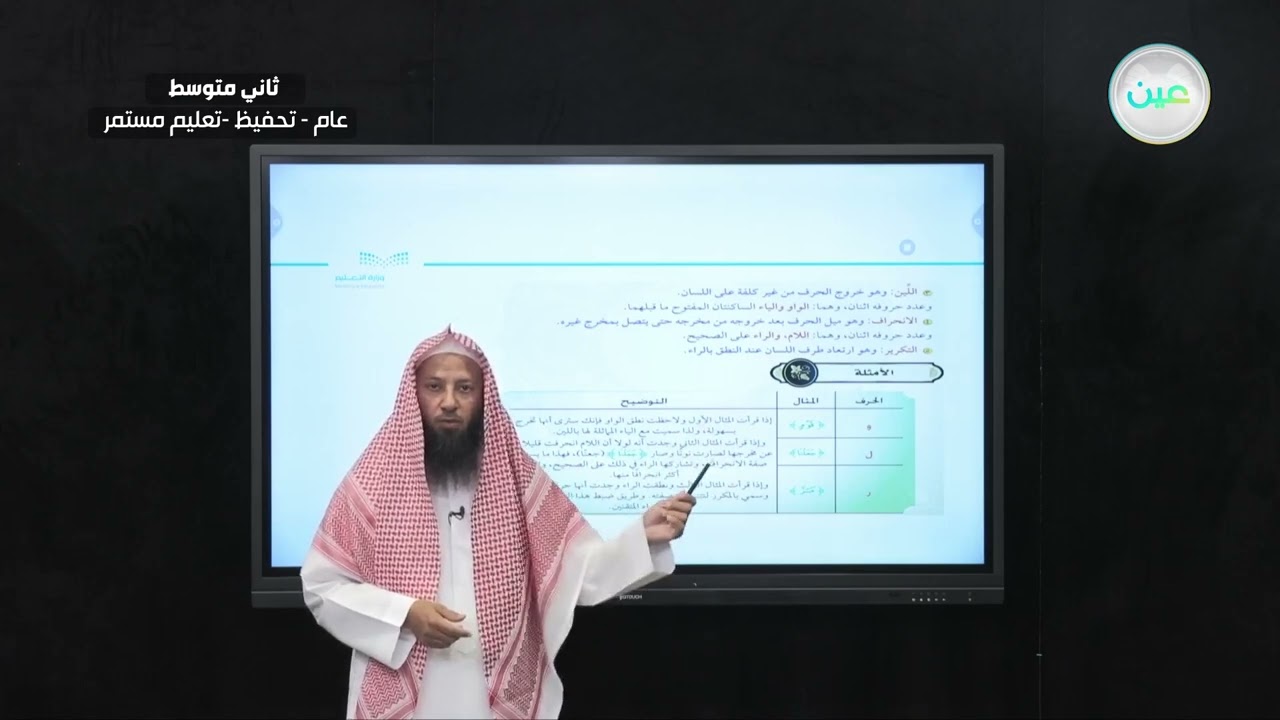 الصفات اللازمة ( اللين – الانحراف – التكرير ) - التجويد (تحفيظ) - ثاني متوسط