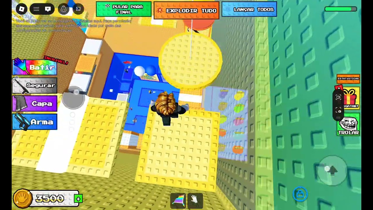 Jogando roblox