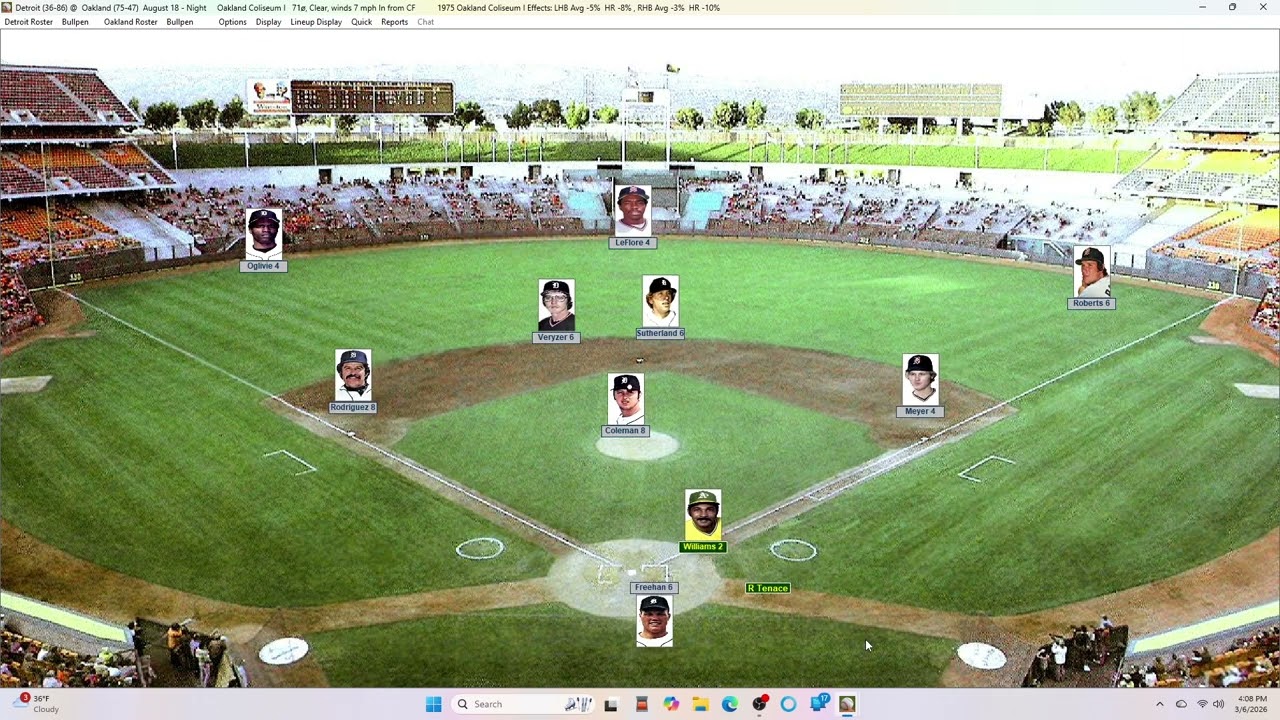 Action PC Baseball 8-18-75 Detroit at Oakland