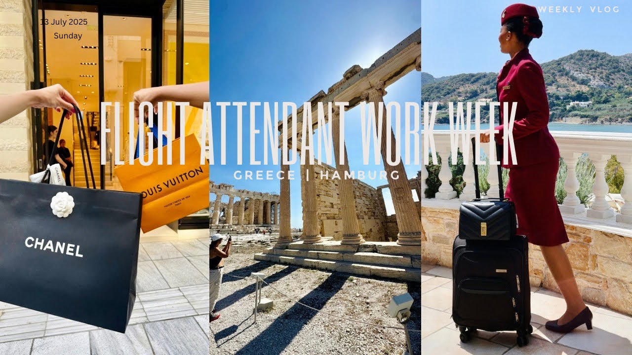 Weekly Vlog: Qatar Airways Cabin Crew life| Greece| Germany| Greece| Grocery haul| Acropolis| LV